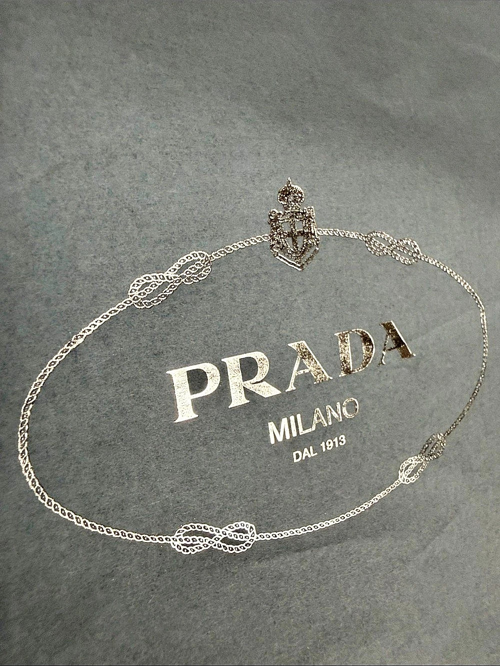Prada luxury collection gift box with tissue and attachment straps